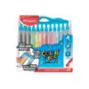 Maped Fibre Tip Pens Feutre 12 Colors Long Life Zipper Case / 845045 تلوين فاتر مسكة