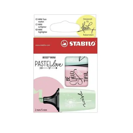 Stabilo Boss Original Mini Highlighter (Set 3 Colors) 07/03-57 Pastel Love قلم تمييز