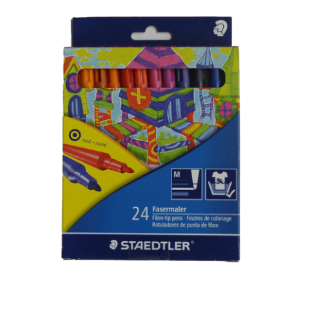 Staedtler Fibre Tip Pens Feutre 24 Colors / 325C24 تلوين مائي