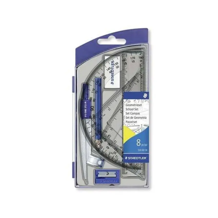 Staedtler Plastic Geometric Set 8pcs / 55060S8 علبة هندسة بلاستيك
