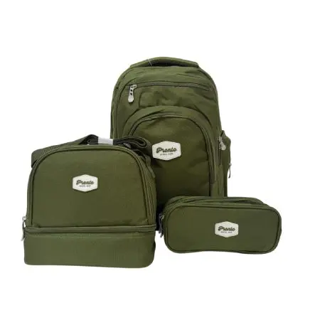 Pronto 2025 (Set 3 Pcs) Backpack 18" 4Zip. + LB + PC / K25183PL-ST طقم شنطة سادة