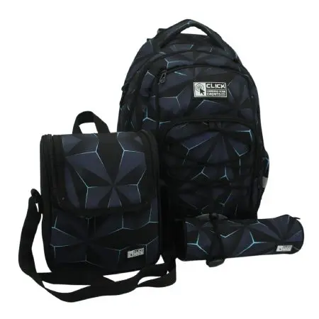CLICK 2025 (Set 3 Pcs) Backpack 2Comp. + LB + PC طقم شنطة - Line