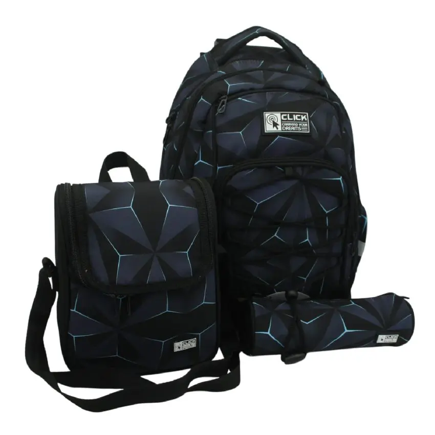CLICK 2025 (Set 3 Pcs) Backpack 2Comp. + LB + PC طقم شنطة - Line