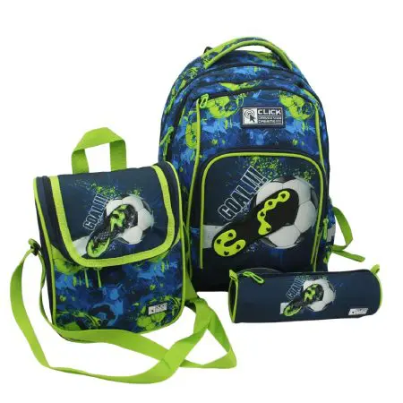 CLICK 2025 (Set 3 Pcs) Backpack 2Comp. + LB + PC طقم شنطة - Football