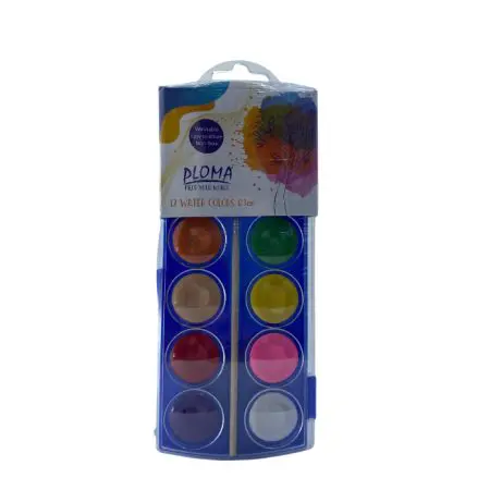 Ploma Watercolor Aquarelle Solid Set 12 Colors / P103306 تلوين حجر