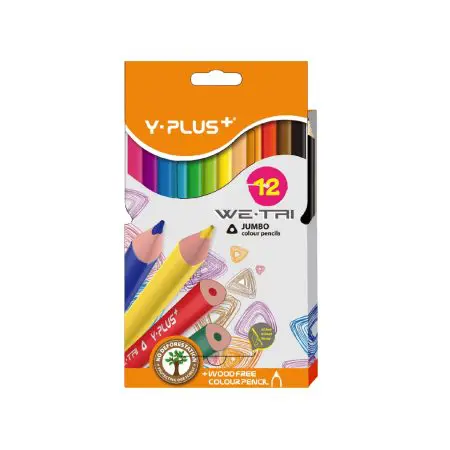 Y-PLUS We-Tri Coloring Pencils 12 Colors Triangular / TC140210 تلوين خشب طويل