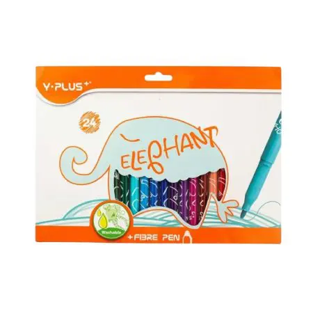 Y-PLUS Elephant Fibre Tip Pens Feutre 24 Colors / FP170200 تلوين مائي