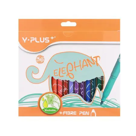 Y-PLUS Elephant Fibre Tip Pens Feutre 36 Colors / FP170300 تلوين مائي