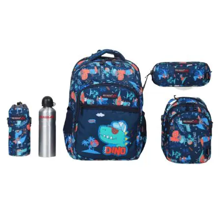Red Rock 2025 (Set 4 Pcs) Backpack 16 2Comp.+1 / 4271 Dino  طقم