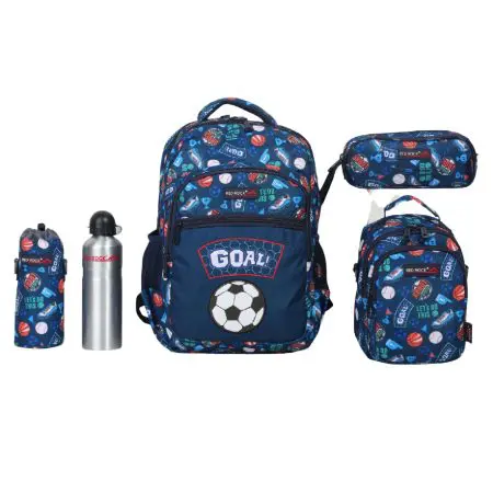 Red Rock 2025 (Set 4 Pcs) Backpack 16 2Comp.+1 / 4272 Goal  طقم