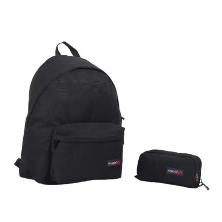 Red Rock 2025 (Set 2 Pcs) Backpack 18 1Comp.+1 With PC / 4274 Black  طقم