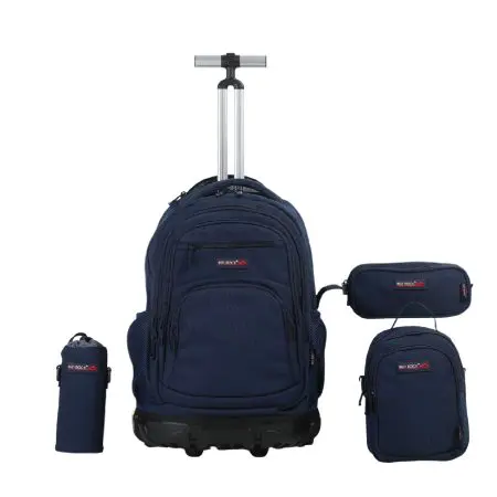 Red Rock 2025 (Set 4 Pcs) Trolley School Backpack 18" 3Comp.+1 / 4294 Navy