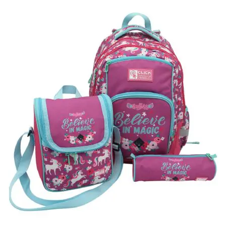 CLICK 2025 (Set 3 Pcs) Backpack 2Comp. + LB + PC طقم شنطة - Magic