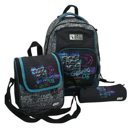 CLICK 2025 (Set 3 Pcs) Backpack 2Comp. + LB + PC طقم شنطة - Paint