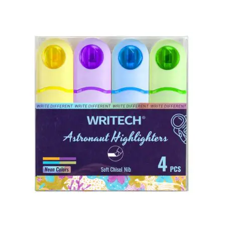 WRITECH Astronaut Highlighter W-8154 (Set 4 Colors) Neon قلم تمييز