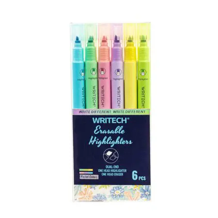 WRITECH Erasable Highlighter Pen W-822 (Set Of 6 Colors) Pastel قلم تمييز