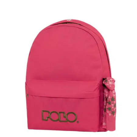 POLO 2025 Backpack With Scarf 1 Comp. Fushia/Khaki / 901135 4465 شنطة مع فولار