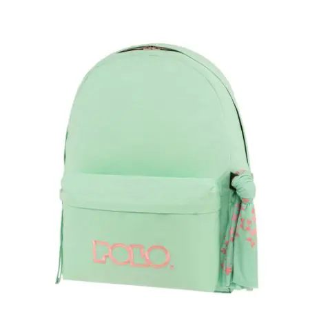 POLO 2025 Backpack With Scarf 1 Comp. Mint/Magenta / 901135 6839 شنطة مع فولار