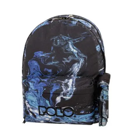 POLO 2025 Backpack With Scarf 2 Comp. Shapes Black/Purple / 901202 8342 شنطة مع فولار