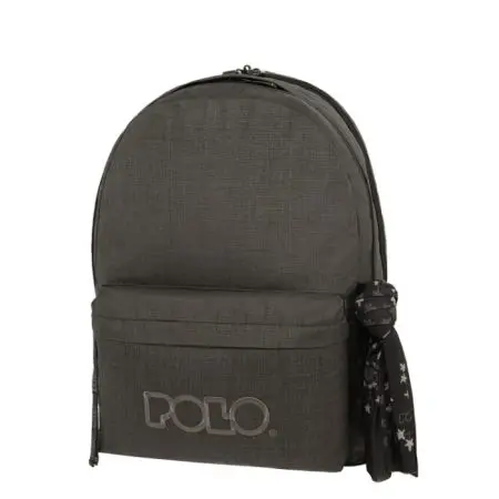 POLO 2025 Backpack With Scarf 2 Comp. Charcoal / 901235 2101 شنطة مع فولار