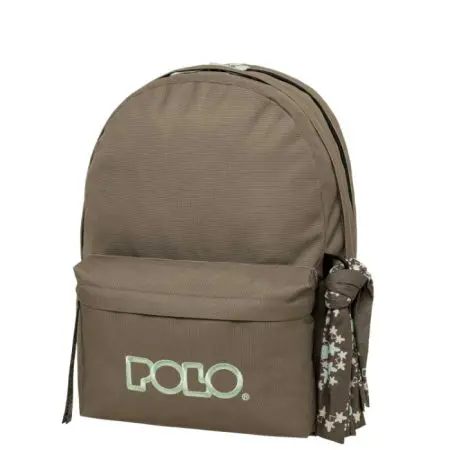POLO 2025 Backpack With Scarf 2 Comp. Ash/Turquoise / 901235 2759 شنطة مع فولار
