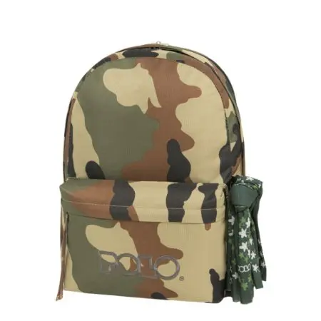 POLO 2025 Backpack With Scarf 2 Comp. Camo / 901235 2900 شنطة مع فولار