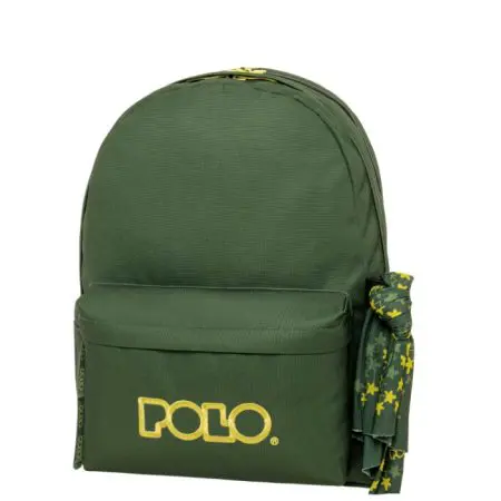 POLO 2025 Backpack With Scarf 2 Comp. Green/Yellow / 901235 6271 شنطة مع فولار