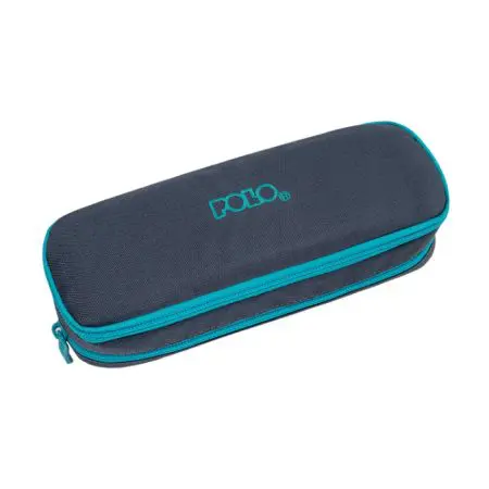 POLO 2025 Pencil Case Duo Box 2 Zip. Assorted Colors / 937004 Gray/Blue