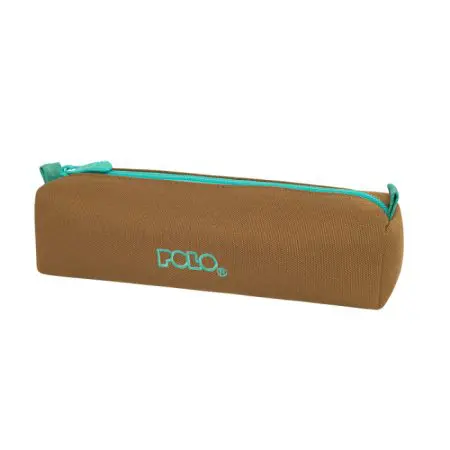 POLO 2025 Pencil Case 1 Zip. With Wallet Assorted Colors / 937006 مقلمة مع مقلمة صغيرة brown/Turquoise