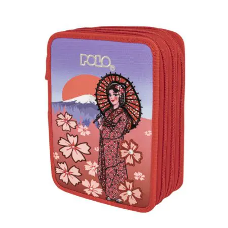 POLO 2025 Pencil Case Flat 3Zip. Mover Geisha / 937073 8382 مقلمة مسطحة
