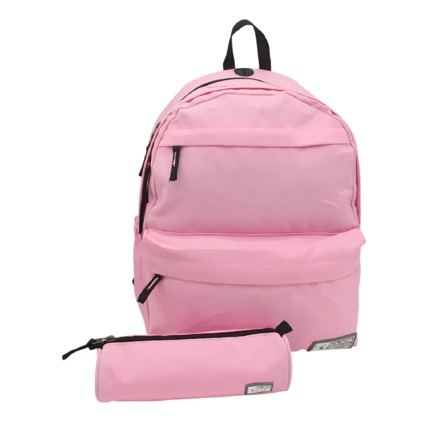 CLICK 2025 Backpack 2Comp. + Pencil Case شنطة - Pink