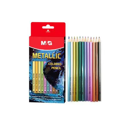 M&G Coloring Pencils 12 Colors Metallic / AWP39811 تلوين خشب