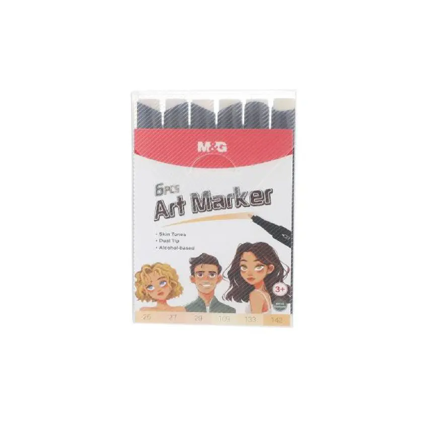 M&G Skin Tones Double-Tips Markers 6 Colors / APM49728 تلوين مائي للبشرة