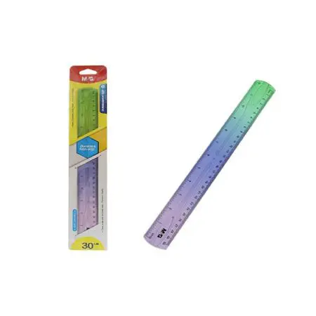 M&G Transparent Plastic Ruler 30cm Durable & Non-Slip / ARL960AG مسطرة بلاستيك
