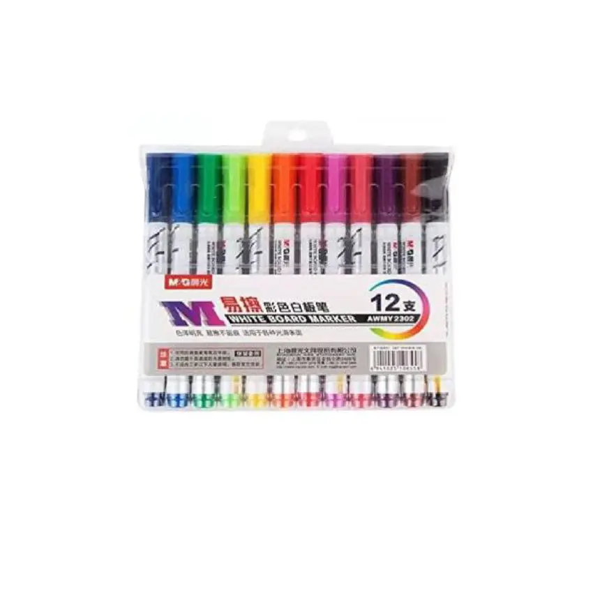 M&G Whiteboard Marker Set 12 Colors Fine / AWMY2302 قلم لوح رفيع