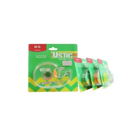 M&G Ustic Invisible Magic Tape (Colors) 18mm*30m With Dispenser / AJD957BE تلزيق شفاف