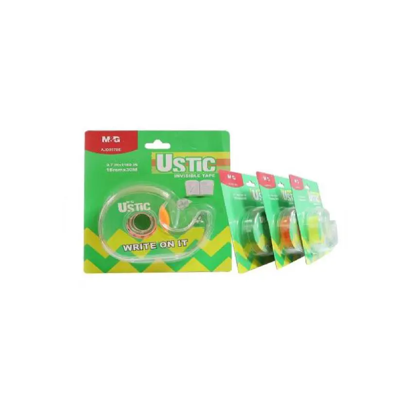 M&G Ustic Invisible Magic Tape (Colors) 18mm*30m With Dispenser / AJD957BE تلزيق شفاف