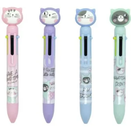 M&G 6 Colors Ball Pen 0.7mm So Many Cats / ABPU8171 قلم حبر 6 الوان