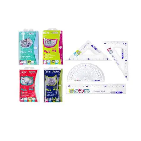 M&G Geometric Ruler (Set 4 pcs) 15cm So Many Cats / ARL960N3 بوشيت مساطر