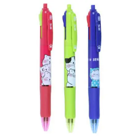 M&G 4 Colors Ball Pen 0.7mm So Many Cats / ABP803S6 قلم حبر 4 الوان