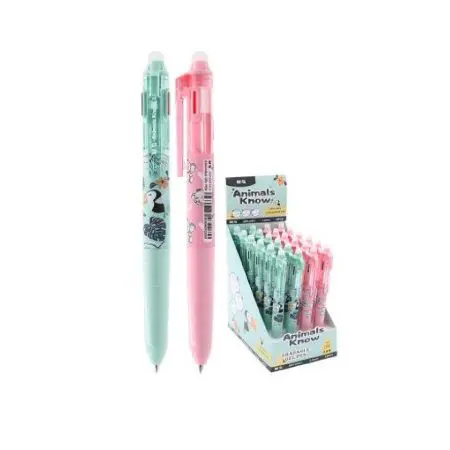 M&G Retractable Erasable Gel Pen 3 Colors 0.5 Animals Know / AKPJ5971 قلم قابل للمحو