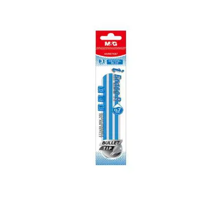M&G Refill For Sticky Erasable Gel Pen Blue 3Pcs I Erase R 0.7mm / AKR67K87 خرطوش قلم