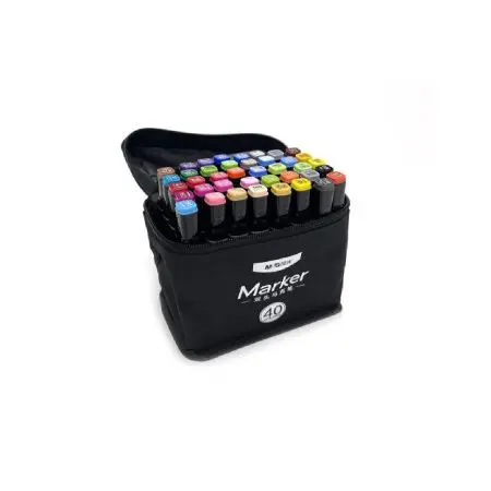 M&G Sketch Double-Tips Markers 40 Colors BK In Bag / APMV1414 تلوين مائي شنطة