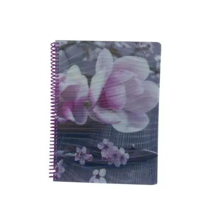 PD Flower 3D Plastic University Notebook A4 Square 96sh 70g Spiral / PP238 دفتر جامعة راسو