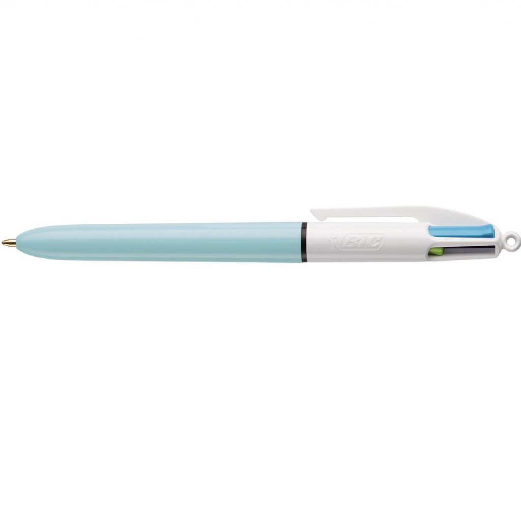 BIC 4 Colors Ball Pen 1.0mm / Fashion Fun / GR / LB قلم حبر 4 الوان