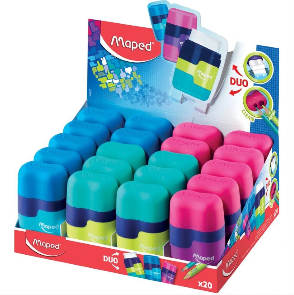 Maped Sharpener 2 Holes + Eraser /  049211 مبراة + ممحاة
