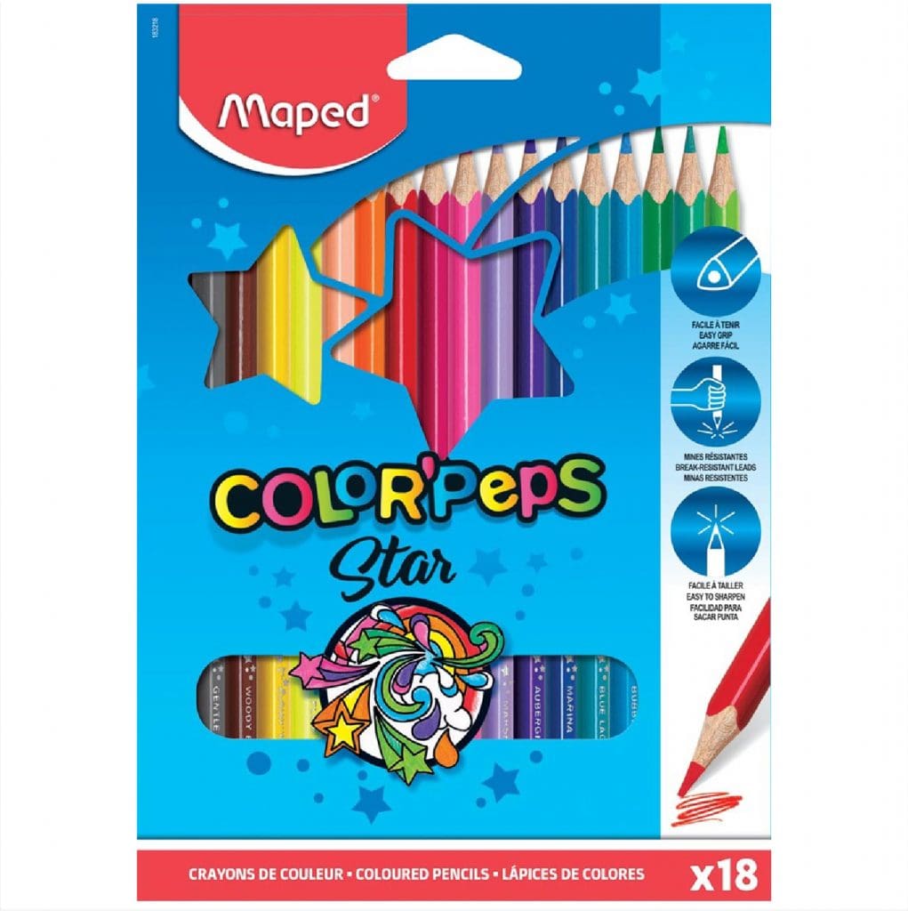 Maped Triangular Coloring Pencils 18 Colors / 183218 تلوين خشب