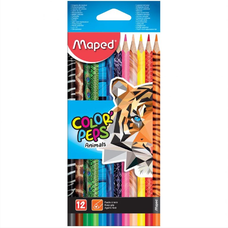 Maped Coloring Pencils 12 Colors Animals / 832212 تلوين خشب