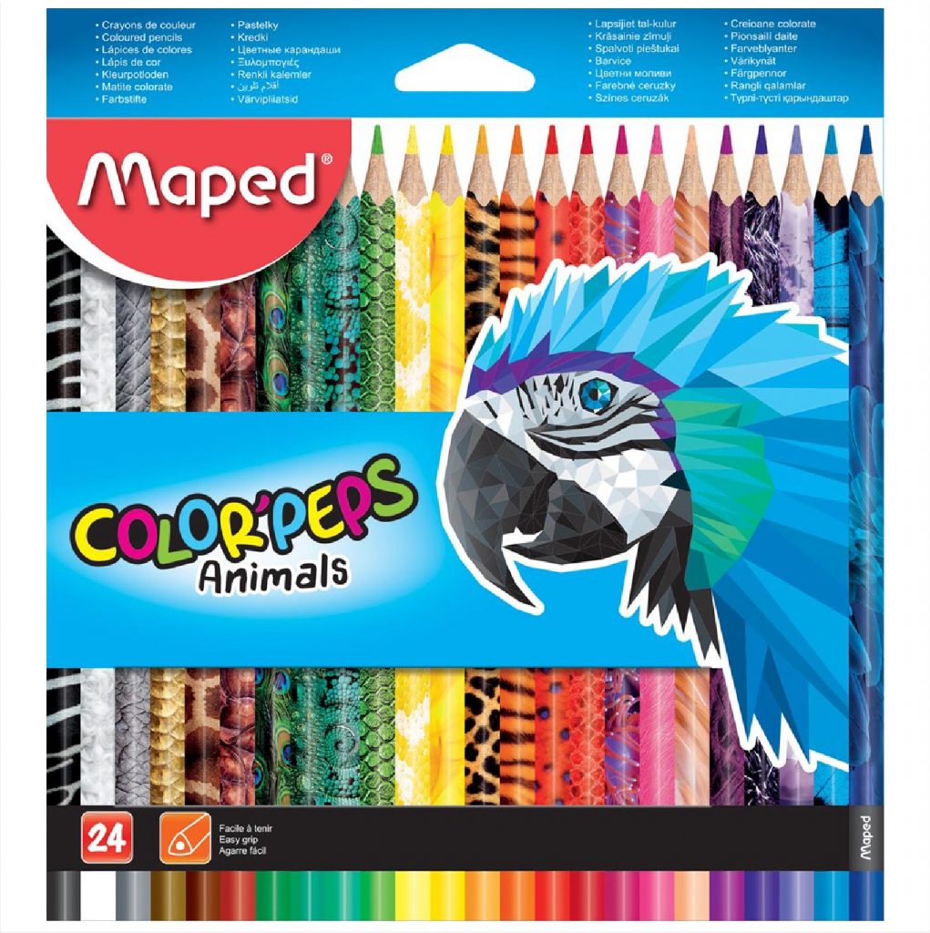 MAPED Coloring Pencils 24 Colors Animals / 832224 تلوين خشب