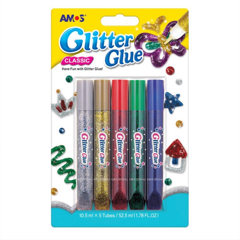 AMOS Glitter Glue 10.5ml * 5 Tubes Classic / GCL10B5 انابيب برق